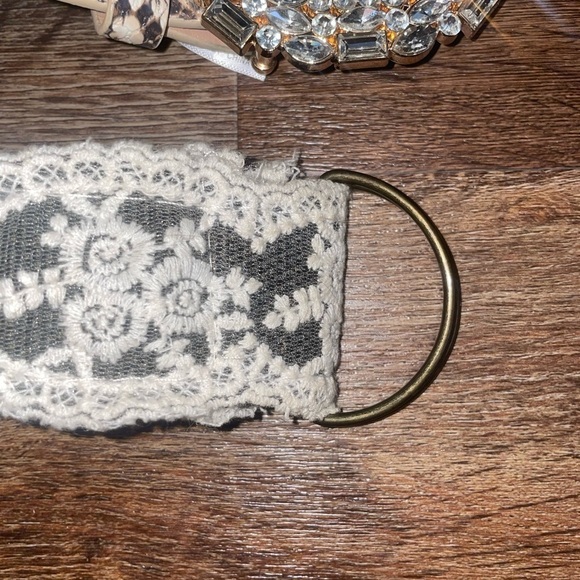 Two Belts: Snakeprint with Embellished Buckle and Fabric Belt Size Small/Medium - Picture 3 of 3